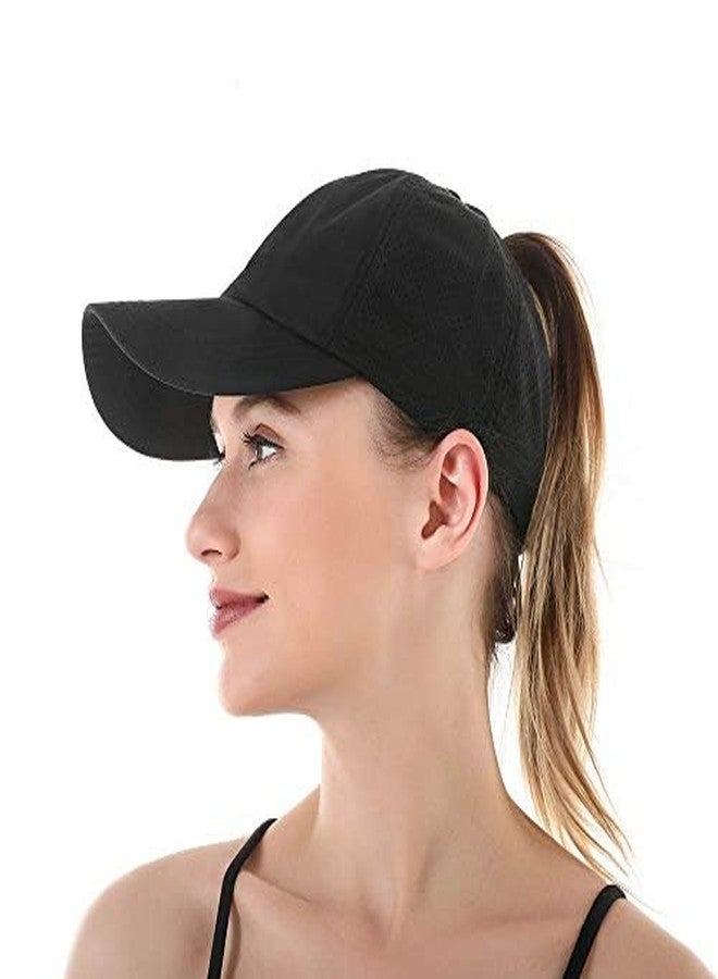 Bocianelli Criss Cross Hat Washed Distressed Baseball Cap Ponytail Hat High Messy Bun Ponycap for Women - Image 4