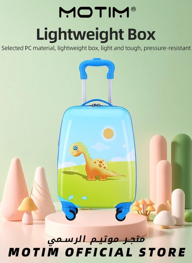 Motim Kids 18 inch Cartoon Luggage Lightweight Travel Luggage Made of ABS Material Carry-On Luggage with Spinning Wheels for Kids to go Traveling and School - Image 2