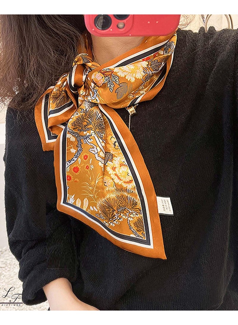 SOLARAE وشاح رأس، وشاح ساتان أنيق للشعر، لفات رأس للشاطئ، وشاح عنق، هدية موضة للنساء، باندانا وشاح عنق، وشاح عنق مزخرف بالزهور للنساء للرأس والعنق - Image 5