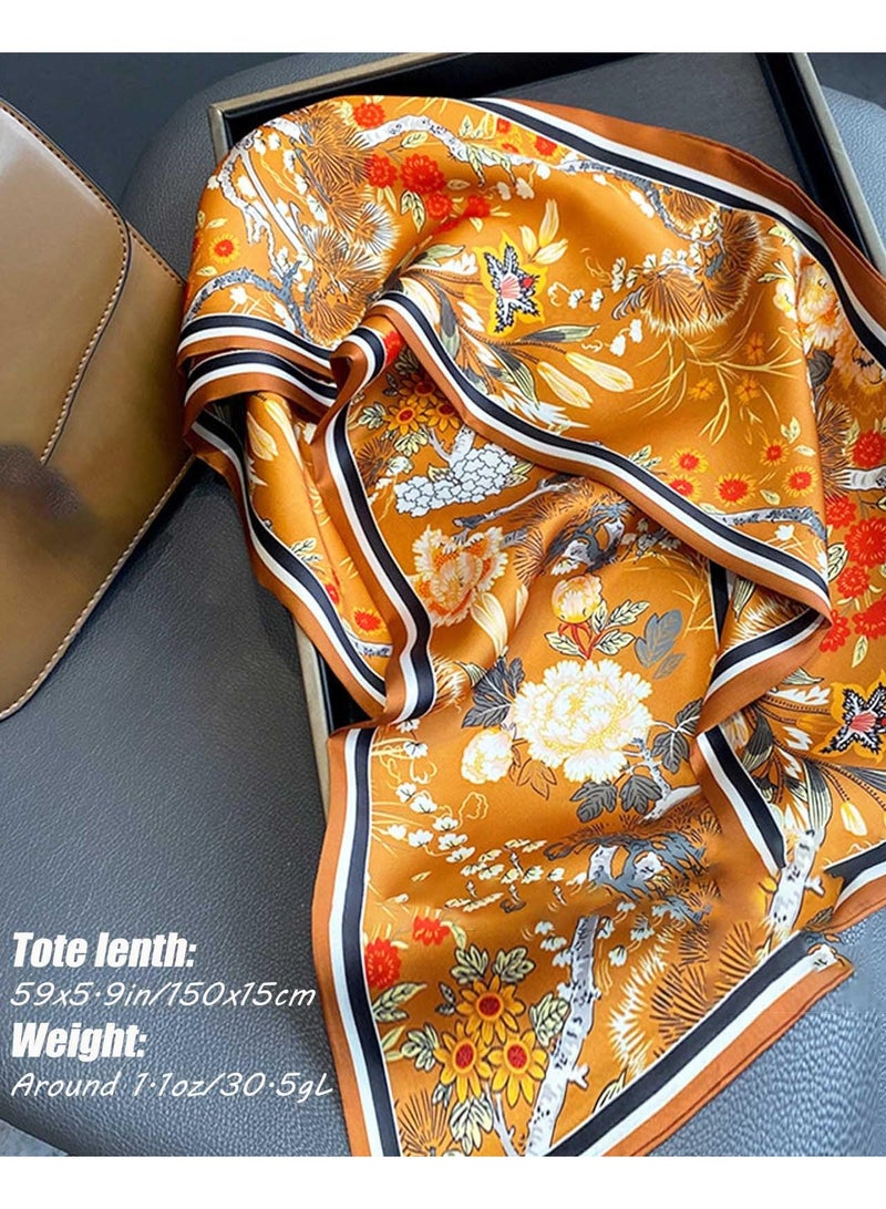 SOLARAE وشاح رأس، وشاح ساتان أنيق للشعر، لفات رأس للشاطئ، وشاح عنق، هدية موضة للنساء، باندانا وشاح عنق، وشاح عنق مزخرف بالزهور للنساء للرأس والعنق - Image 3