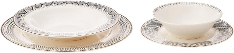 Karaca Globe 24-Piece Porcelain Dinner Service for 6 People, Serving Plates, Porcelain, Soup Plates, Cake Plates, Bowls, Unique Design, Daily and Special Tableware Set - Image 5