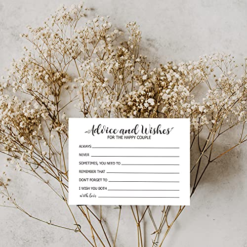 TENTADO Advice and Wishes Cards for The Happy Couple, Mr and Mrs, Bride & Groom, Newlyweds, Wedding Advice Cards Perfect for Bridal Shower, Wedding, Wedding Guest Book Alternative, Pack of 50 4x6 Inch - Image 4