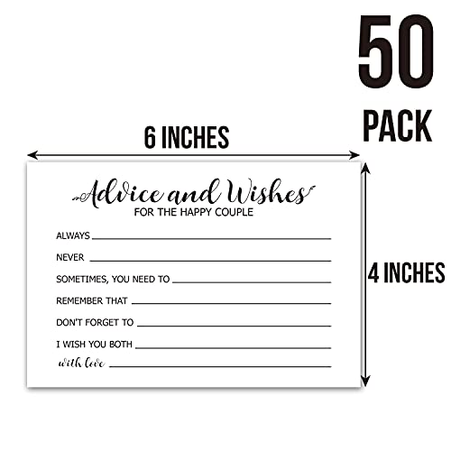 TENTADO Advice and Wishes Cards for The Happy Couple, Mr and Mrs, Bride & Groom, Newlyweds, Wedding Advice Cards Perfect for Bridal Shower, Wedding, Wedding Guest Book Alternative, Pack of 50 4x6 Inch - Image 3