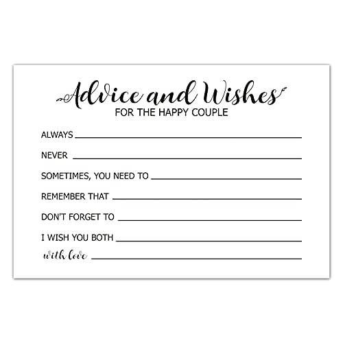 TENTADO Advice and Wishes Cards for The Happy Couple, Mr and Mrs, Bride & Groom, Newlyweds, Wedding Advice Cards Perfect for Bridal Shower, Wedding, Wedding Guest Book Alternative, Pack of 50 4x6 Inch - Image 1