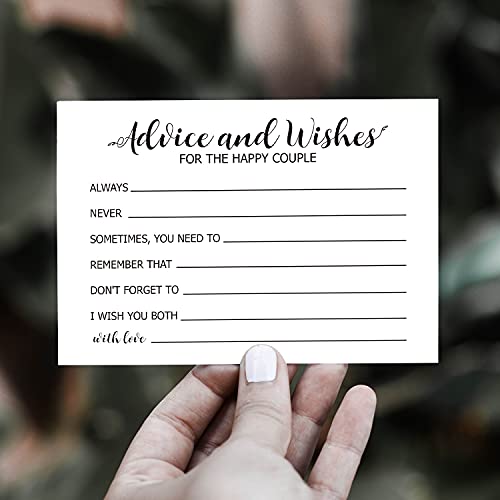TENTADO Advice and Wishes Cards for The Happy Couple, Mr and Mrs, Bride & Groom, Newlyweds, Wedding Advice Cards Perfect for Bridal Shower, Wedding, Wedding Guest Book Alternative, Pack of 50 4x6 Inch - Image 5