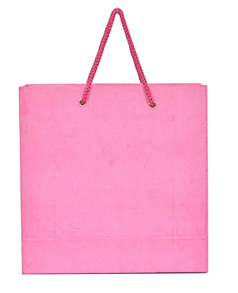 PPJ ® - PAPER CARRY BAG (PLAIN PINK) 8 inch X 3 Inch X 8 Inch (Small) for BIRTHDAY/DIWALI FUNCTION RETURN GIFTS (Pack of 25) - Image 2