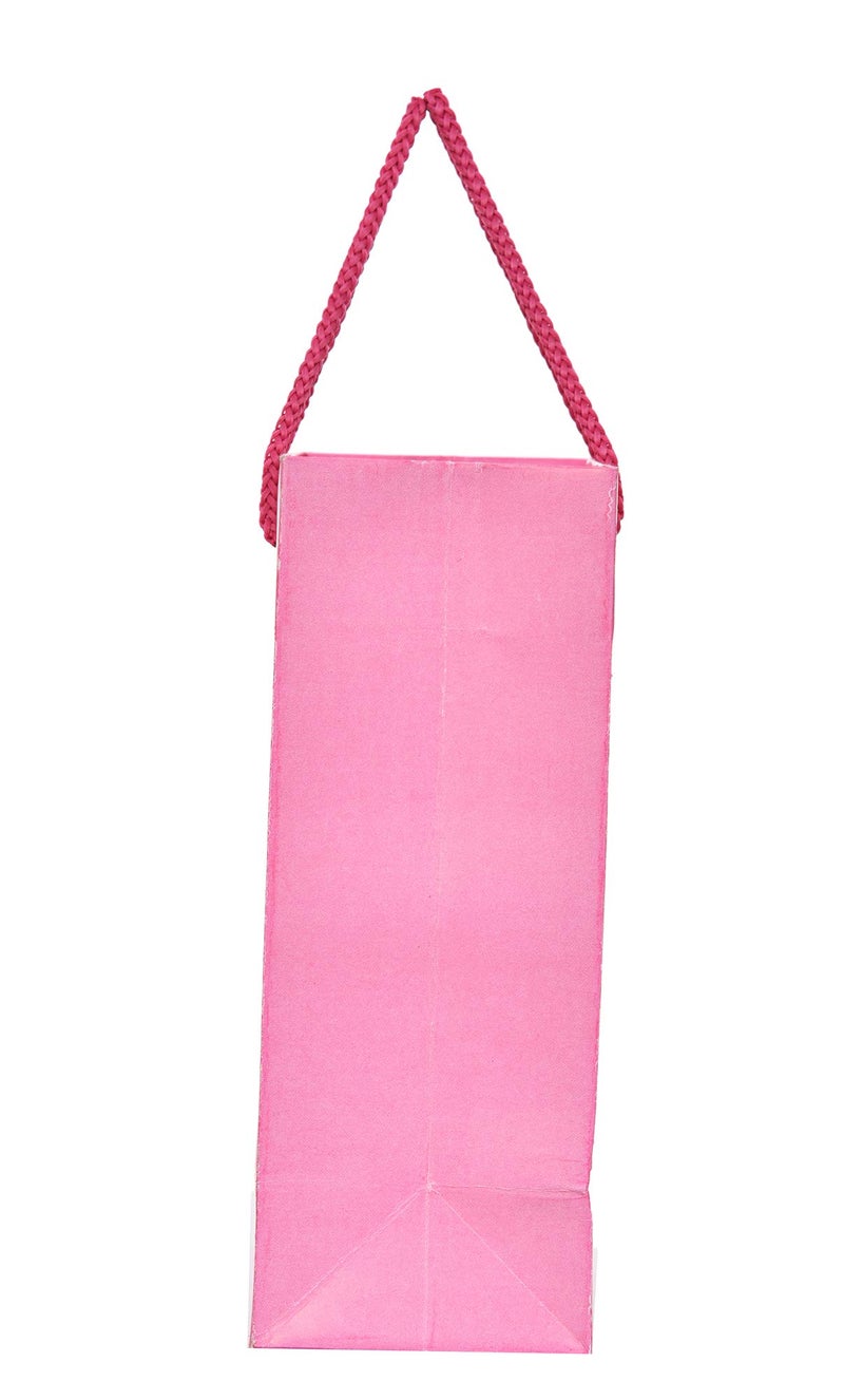 PPJ ® - PAPER CARRY BAG (PLAIN PINK) 8 inch X 3 Inch X 8 Inch (Small) for BIRTHDAY/DIWALI FUNCTION RETURN GIFTS (Pack of 25) - Image 3