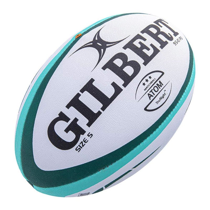 Gilbert Atom Rugby Ball Each Green Size 5 Conforms to World Rugby Specifications