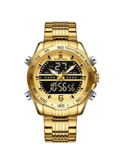 Multi-Function Analog Digital Wrist Watch for Men with Stainless Steel Strap Chronograph Water Resistant Dual Display Stylish and Durable Timepiece