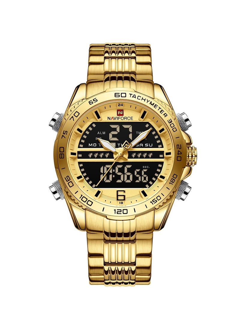 NAVIFORCE - Multi-Function Analog Digital Wrist Watch for Men with Stainless Steel Strap Chronograph Water Resistant Dual Display Stylish and Durable Timepiece - Image 1