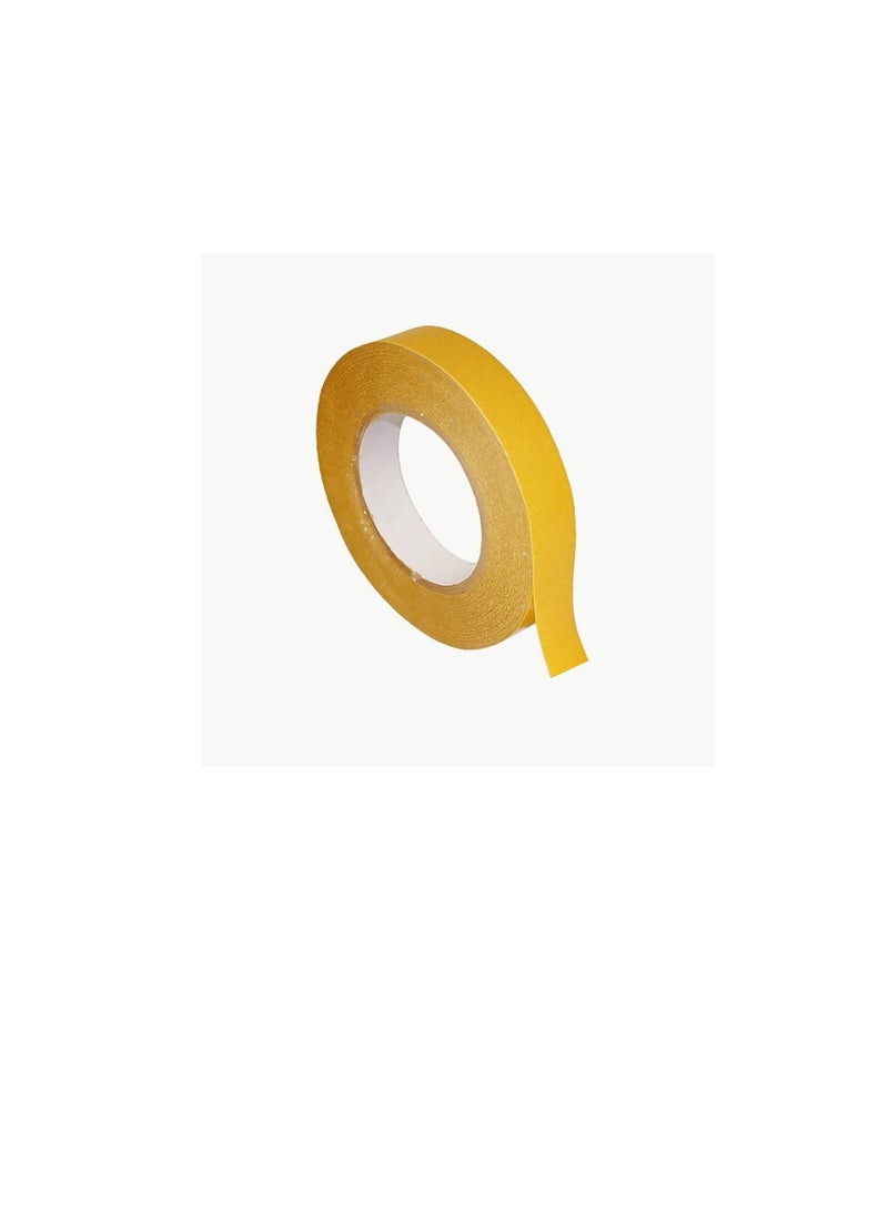 Generic Double Sided Tissue Tape for Sealing plastic or Paper Bags for Sticking Wall Paper Other Paper Crafts etc 24 mm x 50 Meter Yellow  - Image 3