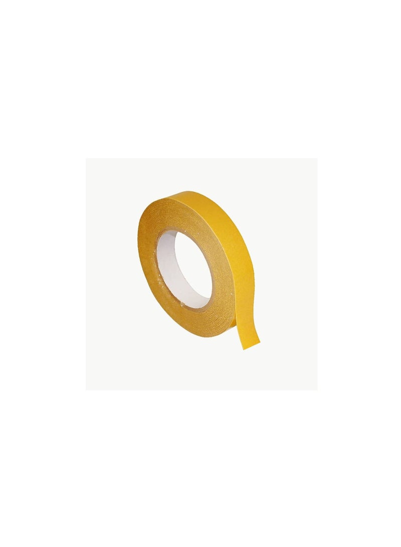 Generic Double Sided Tissue Tape for Sealing plastic or Paper Bags for Sticking Wall Paper Other Paper Crafts etc 24 mm x 50 Meter Yellow  - Image 2