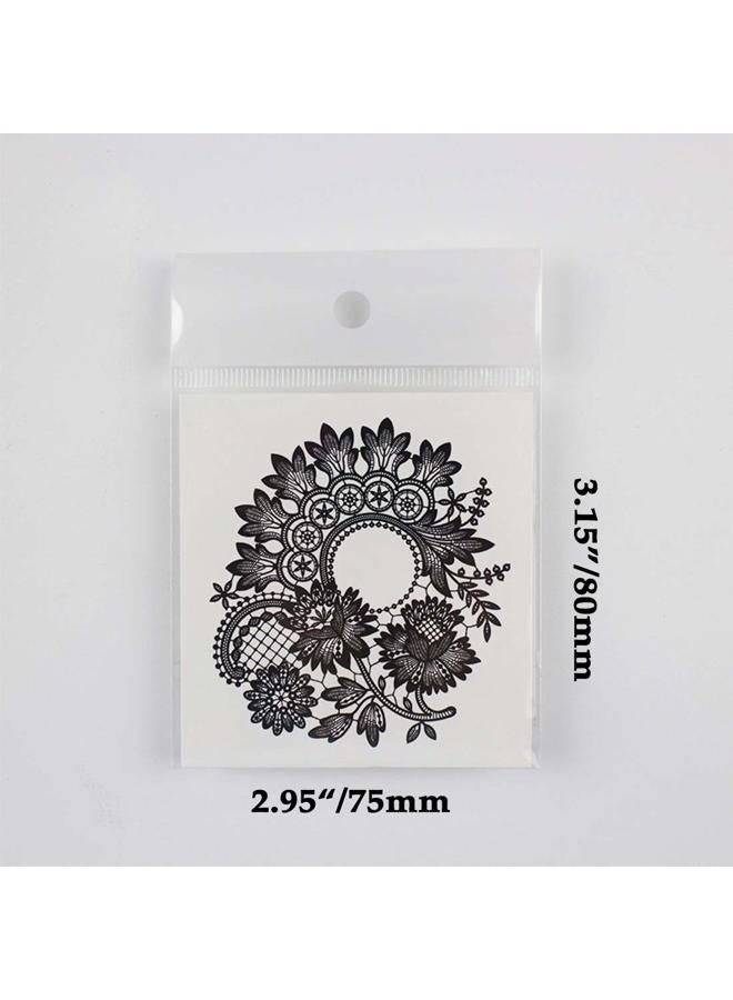 Ooopsi 40 Pieces Black Henna Temporary Tattoo Stickers for Women Girls - Lace Indian Mehndi Body Tattoo Sticker for Adults for Arm Leg Hand - Image 5