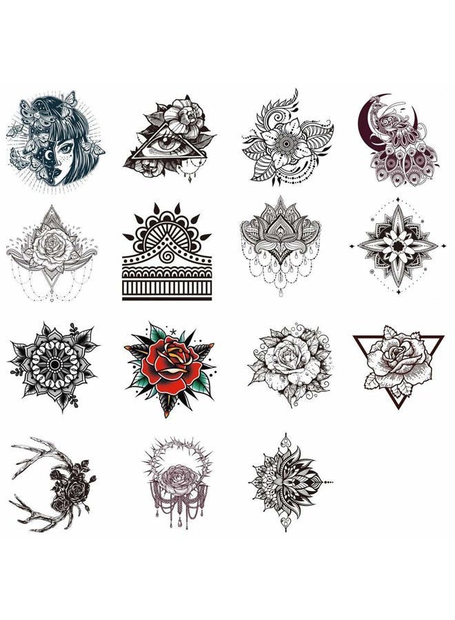 Ooopsi 40 Pieces Black Henna Temporary Tattoo Stickers for Women Girls - Lace Indian Mehndi Body Tattoo Sticker for Adults for Arm Leg Hand - Image 2