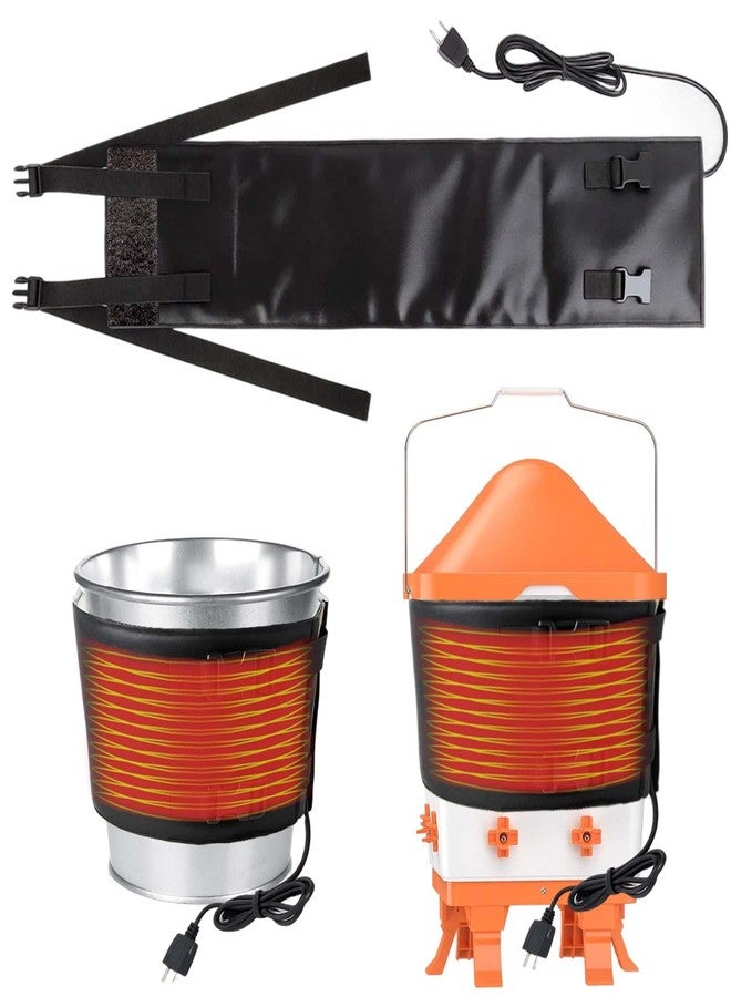 Mofuiry Chicken Water Heater Strap for Winter, Adjustable Heated Chicken Water Bucket Belt with 6ft Cable Thermo Auto Temp Control Poultry Water Warmer Wrap for 2-5 Gal Chickens Coop Waters Prevent Freeze - Image 1