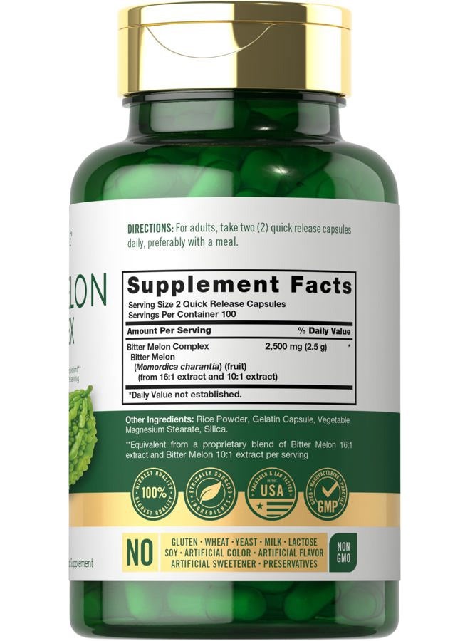Carlyle Bitter Melon Capsules 2500 mg | 200 Count | Non-GMO & Gluten Free Extract | Complex Supplement - Image 2