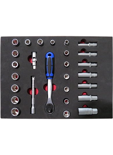 Brio Socket Set 3/8-27 Pieces with Sponge Bed  - Image 2