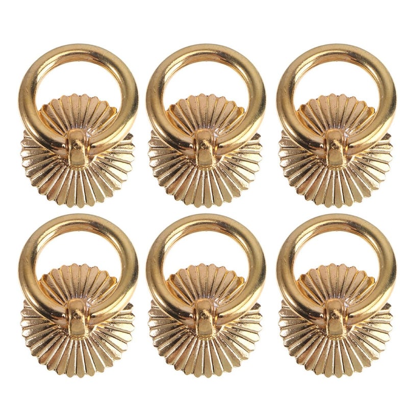 Antique Style Gold Cabinet Handles Ring Pulls 6 Pack For Kitchen Wardrobe Dresser Drawers - Image 2