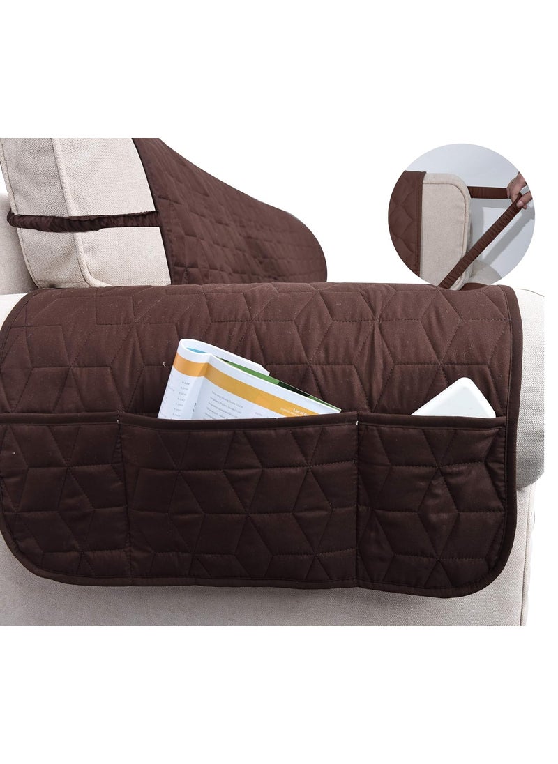 Ameritex - Ameritex Couch Sofa Slipcover 100% Waterproof Nonslip Quilted Furniture Protector Slipcover for Dogs, Children, Pets Sofa Slipcover Machine Washable (Chocolate, 68') - Image 1