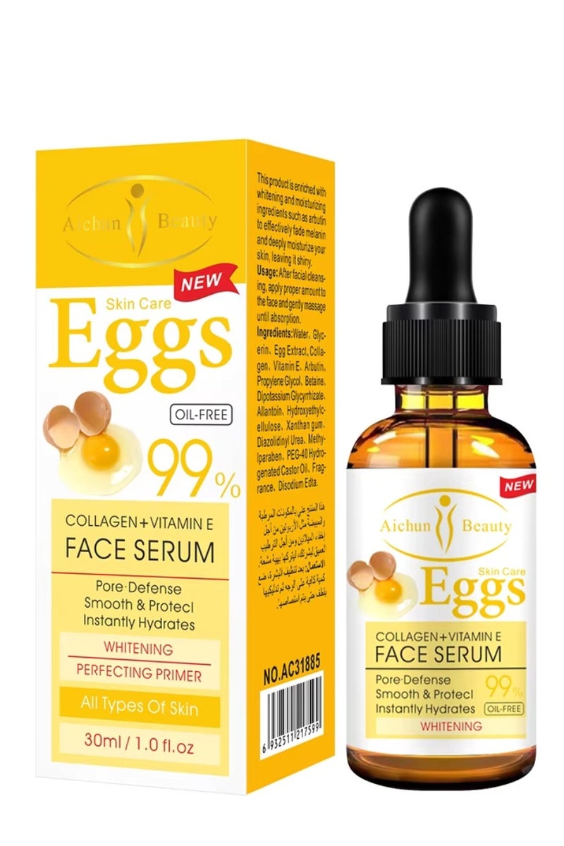Aichun beauty Eggs Skin Care Serum Collagen Vitamin E Face Serum Face Lifting Smoothing Oil Control Acne Whitening Perfecting Primer Vitamin E Egg Face Whitening Serum Collagen Serum Vitamin E Oil Serum 30ml - Image 1