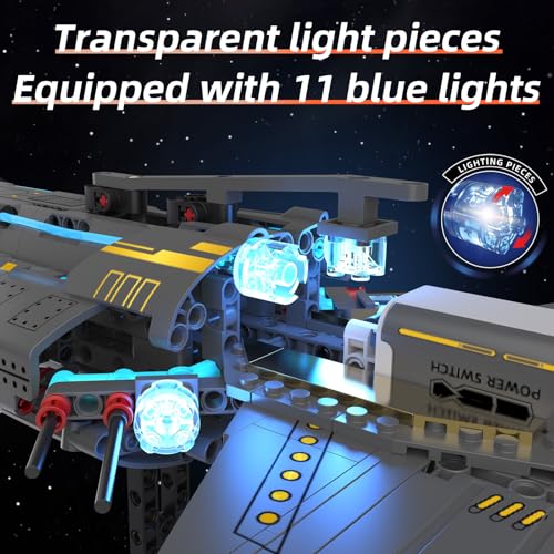 Suplanet Space Station Spaceship Building Blocks Set with Motor LED Lights Exploration Model Building Kits with Display Stand STEM Engineering Gift for KidsAdults and Space Fans 1471 PCS - Image 5