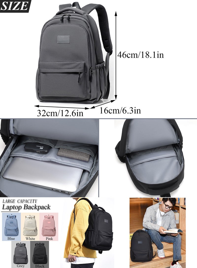 Qiccijoo Qiccijoo Travel Laptop Backpack Computer Backpack for Women Men Business Work Backpack Durable Anti Theft College School Computer Bag Fits 17 Inch Notebook & Laptop(Grey) - Image 2
