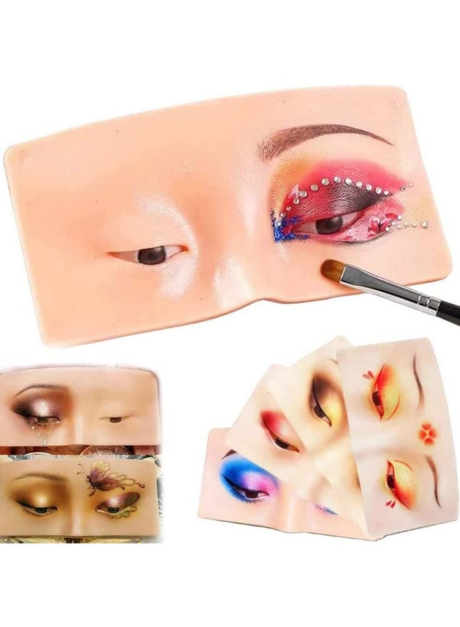 Foreign Holics Makeup Practice Face Board, Silicone Makeup Face - Practice Skin Board With Brush For Lash View Eyelids Training - Image 1