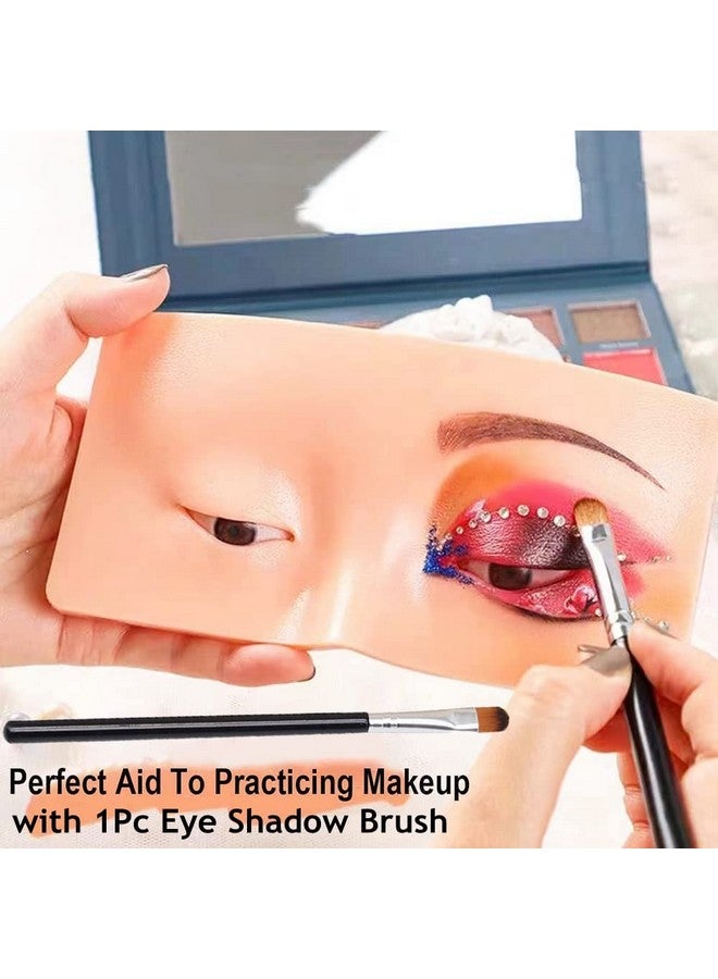 Foreign Holics Makeup Practice Face Board, Silicone Makeup Face - Practice Skin Board With Brush For Lash View Eyelids Training - Image 3