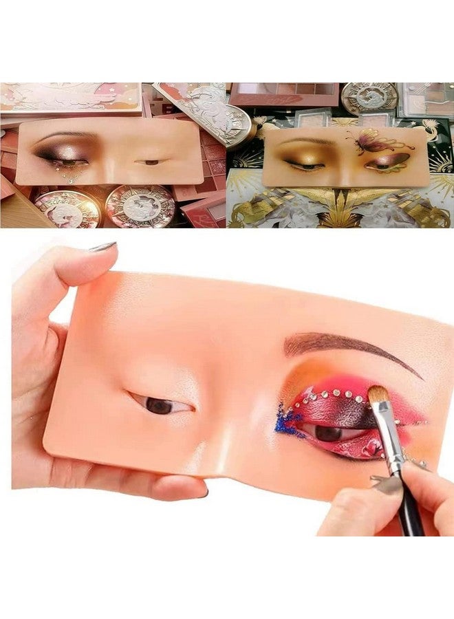 Foreign Holics Makeup Practice Face Board, Silicone Makeup Face - Practice Skin Board With Brush For Lash View Eyelids Training - Image 2