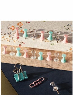 Y&D 72pcs Blue Binder Set, Multifunctional Combination Stationery Office Supplies to Dovetail Clip Metal Paper Multipurpose Thumbtacks Document Long Tail Clips  - Image 3