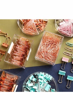 Y&D 72pcs Blue Binder Set, Multifunctional Combination Stationery Office Supplies to Dovetail Clip Metal Paper Multipurpose Thumbtacks Document Long Tail Clips  - Image 2
