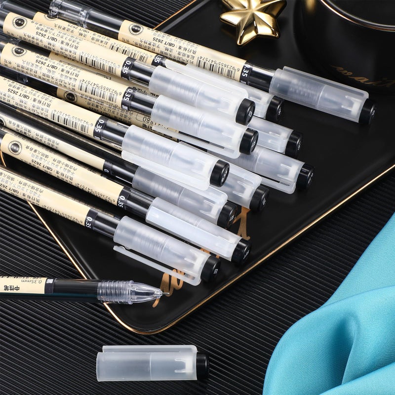 Chinco 24 Pieces 0.35 mm Black Gel Ink Pen Japanese Stationery Extra Fine Chinese Ballpoint Pen for Office School Korean Stationery Supply - Image 5