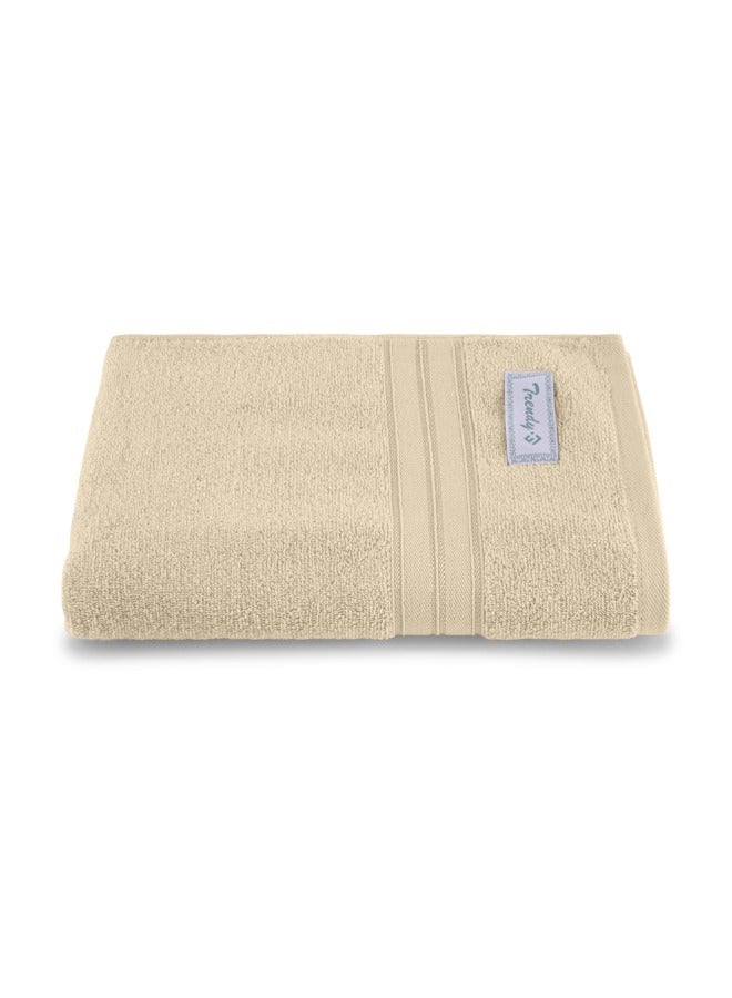 BYFT Home Trendy (Cream) Premium Cotton Bath Towel (70 X 140 Cm-Set Of 1) Highly Absorbent, High Quality Bath Linen With Striped Dobby 550 Gsm - Image 2
