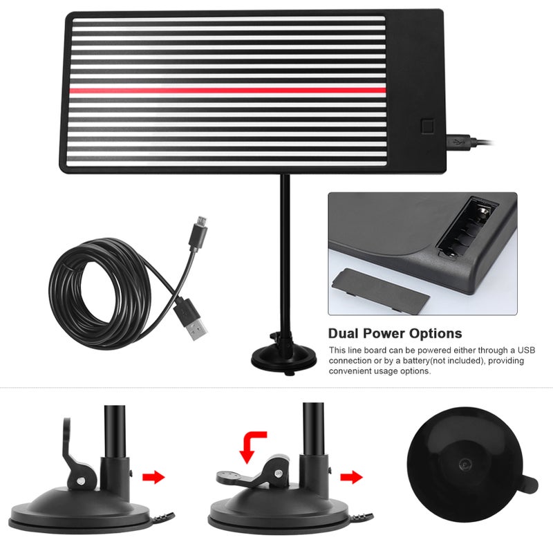 أداة إصلاح خدوش السيارات بدون طلاء بألواح شريطية LED للسيارة، مع ضوء عاكس بثلاثة درجات سطوع مختلفة ومسحب الخدوش ومطرقة مطاطية لإزالة خدوش هيكل السيارة - Image 4