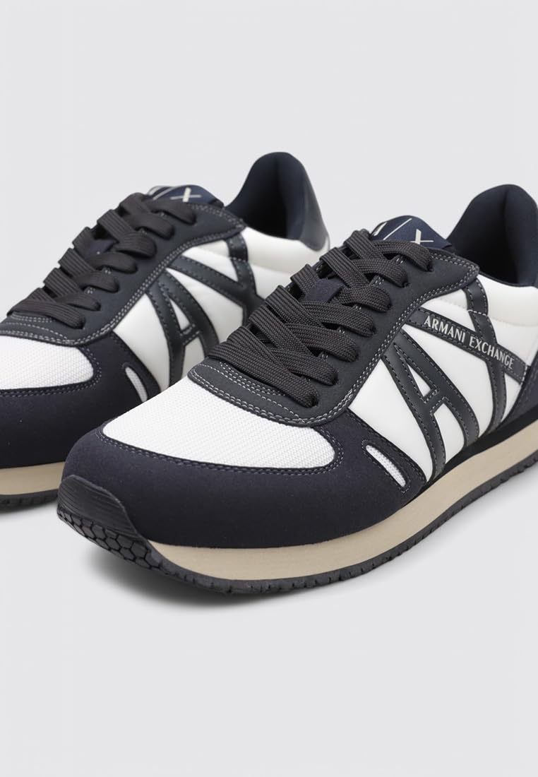 Armani Exchange Men's Retro Rio Trainer Sneakers, Dark Navy, 9 - Image 4