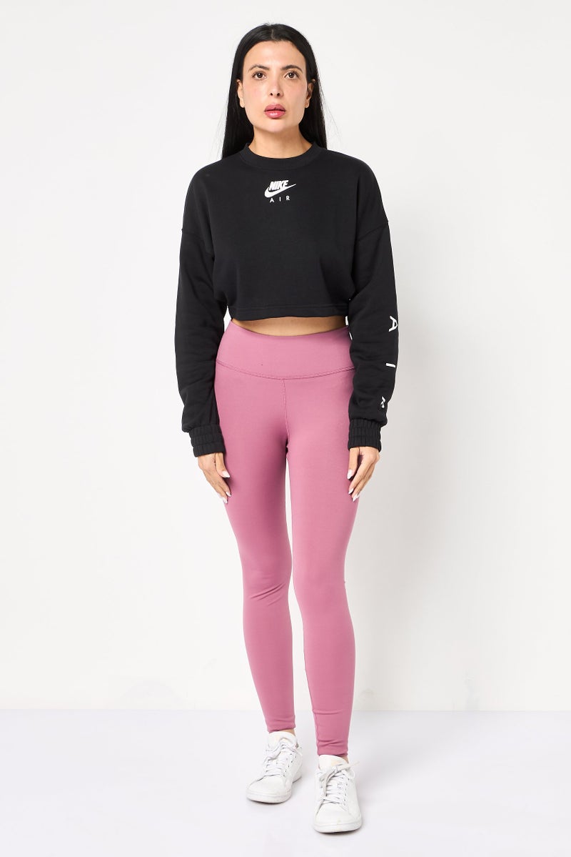 Nike Women Air Oversized Fit Long Sleeve Outdoor Crop Sweatshirt, Black - Image 2