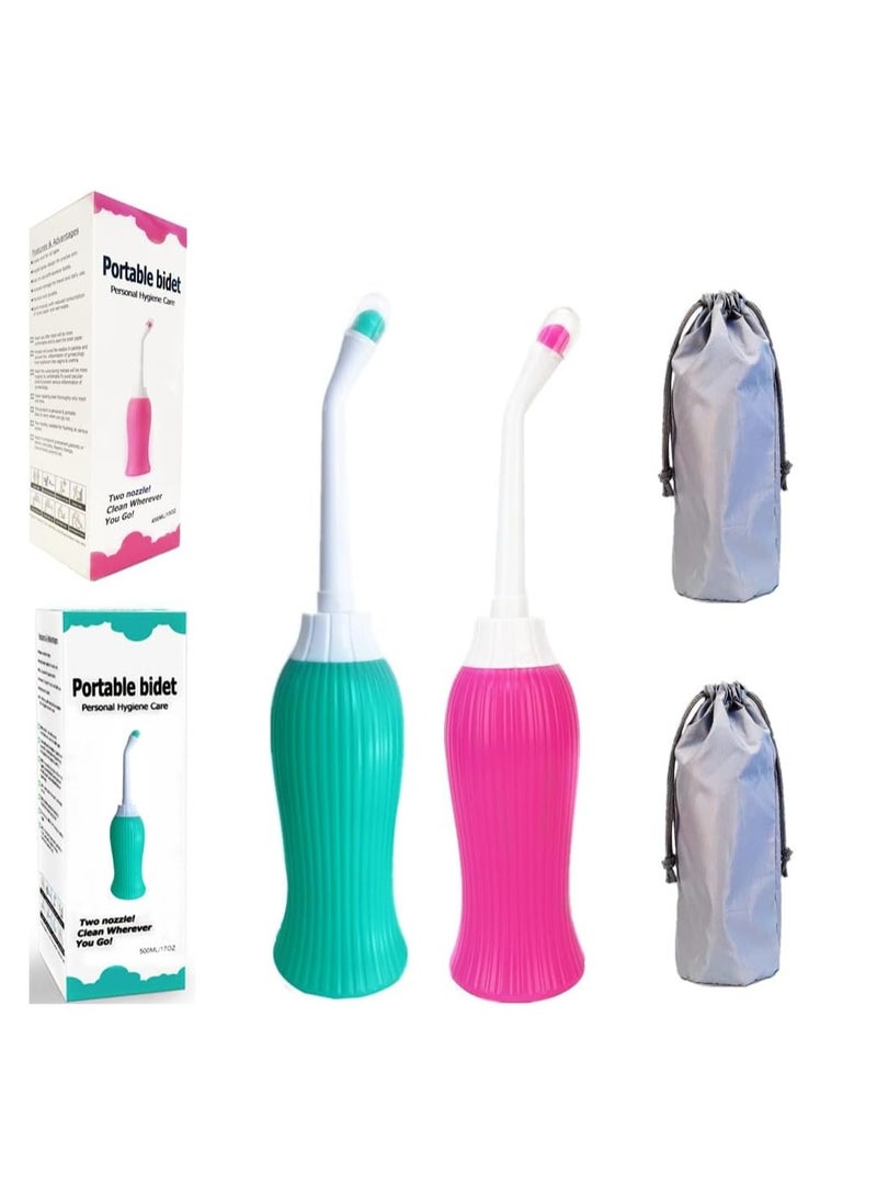 Zikra 2 Packs 450ML Water Capacity with Nozzle Personal Bidet Sprayer for Kids Washing Personal Hygiene Bathroom Aid Pregnant Women Cleansing Postpartum Clean - Image 1
