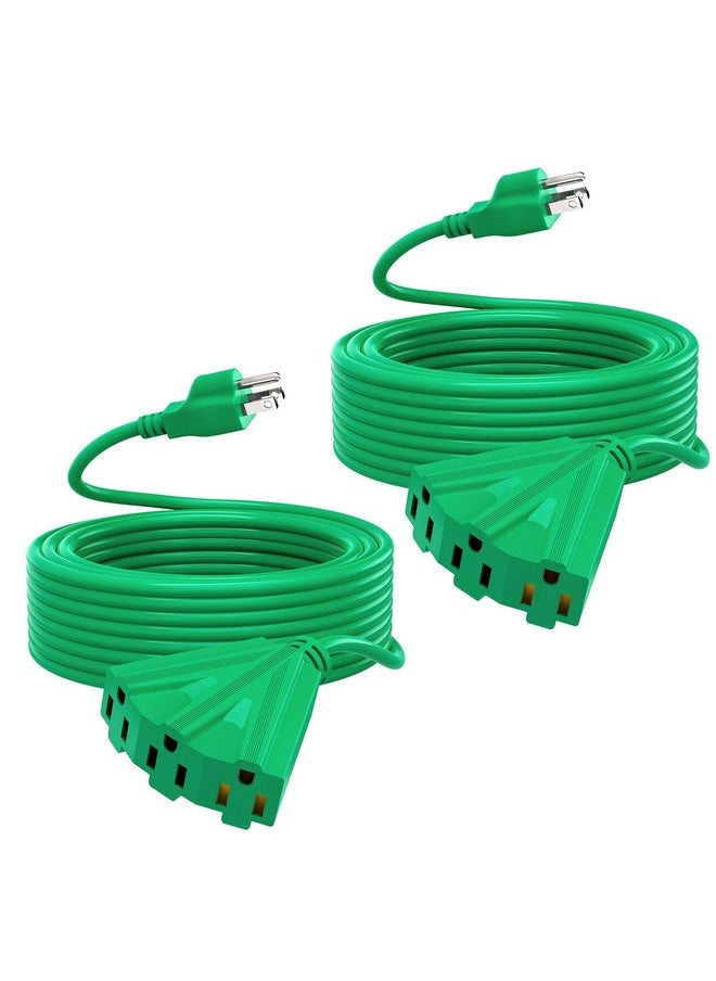 WeGuard Outdoor Extension Cord 1 to 3 Outlets Heavy Duty Weatherproof 16/3 SJTW 1625W Power Extension Cable for Outdoor Appliances Holiday Decor Christmas Light Inflatables (2PK, 15FT)  - Image 1