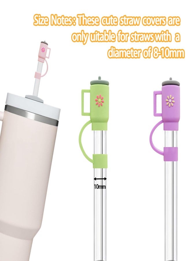 LDKEKDF 9Pcs Straw Covers Cap for Stanley Cup, 10mm Straw Toppers for Tumblers, Silicone Straw Tip Covers for 30&40oz -12 - Image 2