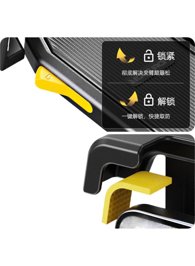 Move Iron Bicycle Phone Holder, Electric Bike Motorcycle Food Delivery Navigation Quick-Lock Phone Mount Handlebar Style, Black - Image 2