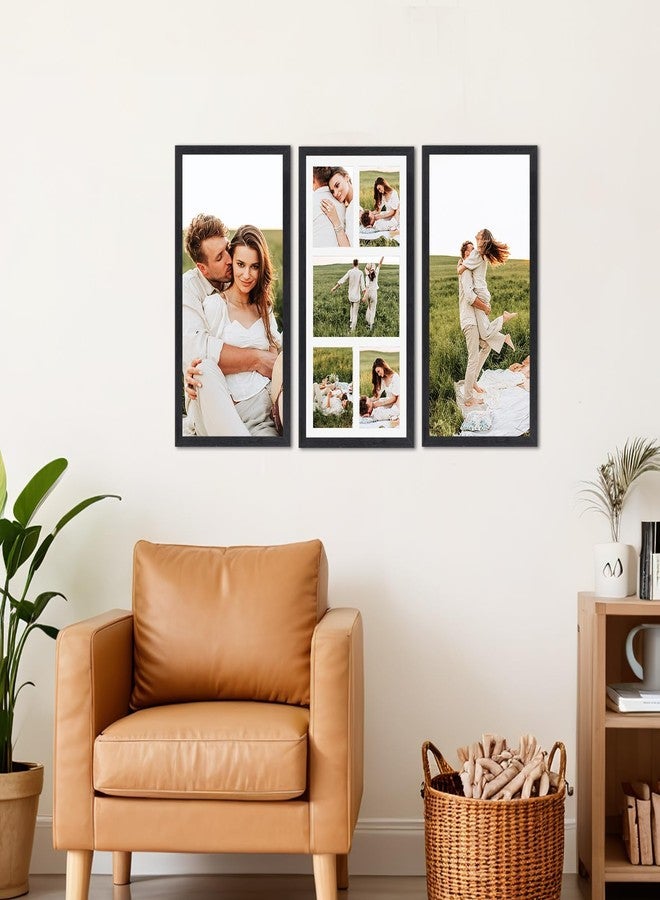 SPEPLA 5 Opening 3.5x5 Black Collage Picture Frames, Multiple Frames for Displaying 1 5x7 and 4 3.5x5 Photos with White Mat - Image 4