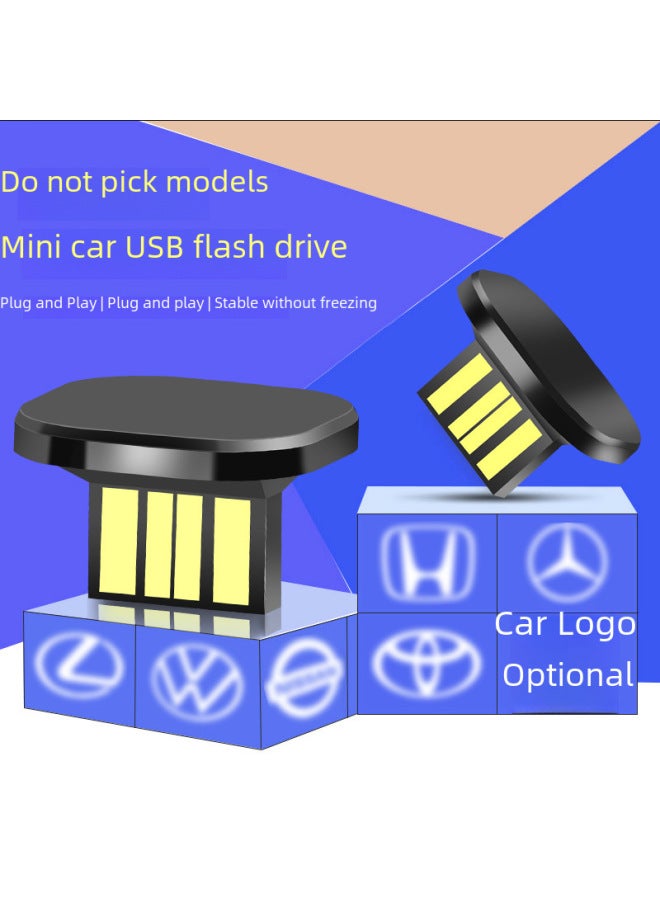 Loquat Mini Cropped Car Logo Usb Flash Drive Invisible High Speed Car Music Usb Stick Usb2030 Customizable Text-Color:【metal Model】 Usb Interface-Capacity:64gb Empty Disk  - Image 2