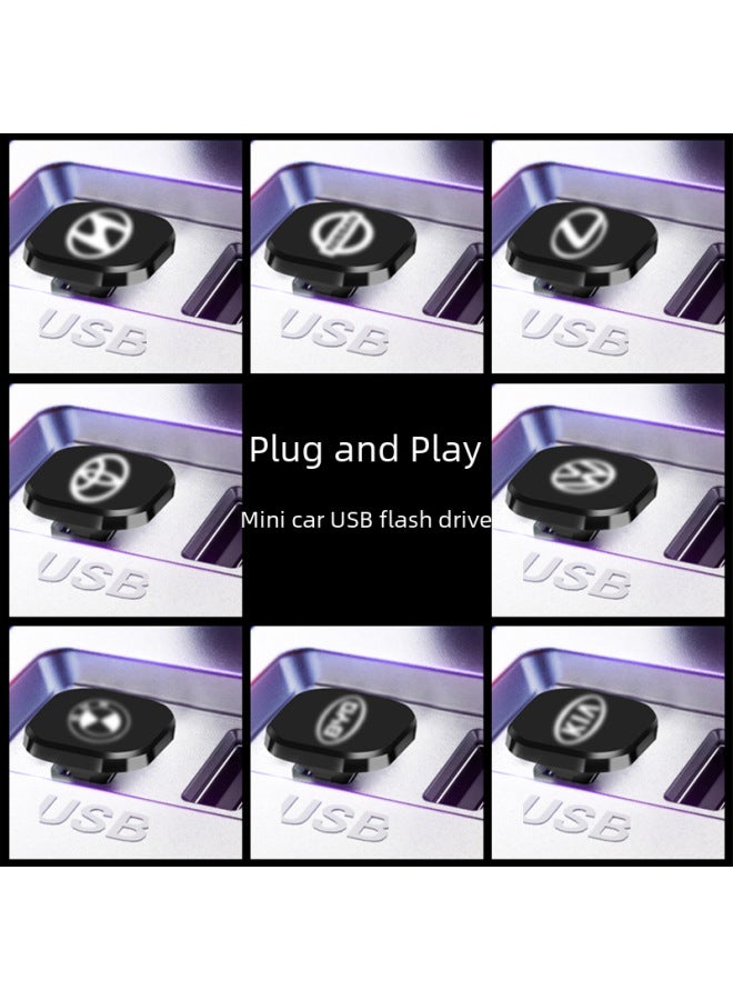 Loquat Mini Cropped Car Logo Usb Flash Drive Invisible High Speed Car Music Usb Stick Usb2030 Customizable Text-Color:【metal Model】 Usb Interface-Capacity:64gb Empty Disk  - Image 5