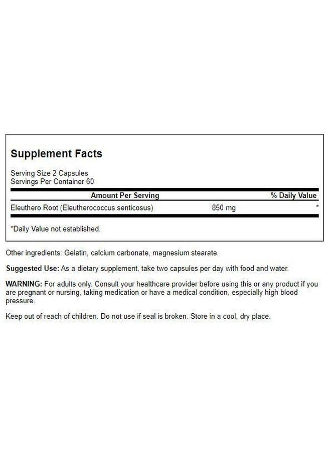 Swanson Eleuthero Root 425 Milligrams 120 Capsules - Image 2