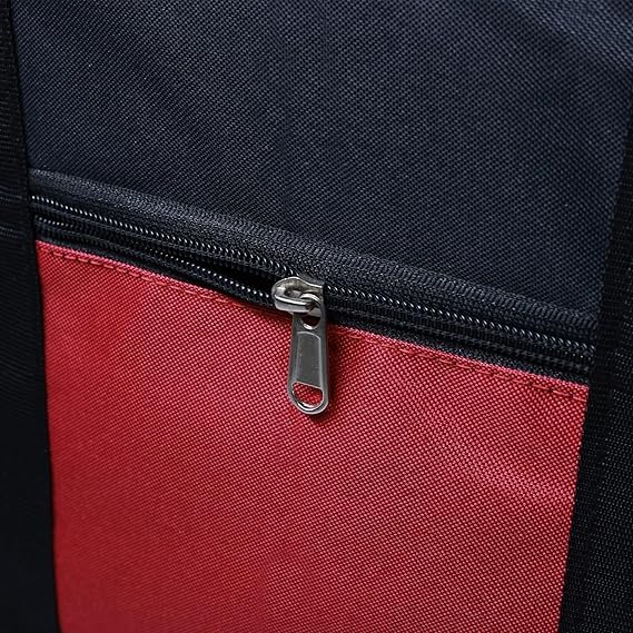 Nylon Storage Bag with Zipper Closure Waterproof Dustproof Foldable Large Capacity Organizer for Clothes Bedding Blankets Underbed Storage Bag with Handles Black Red Rectangular  - Image 3