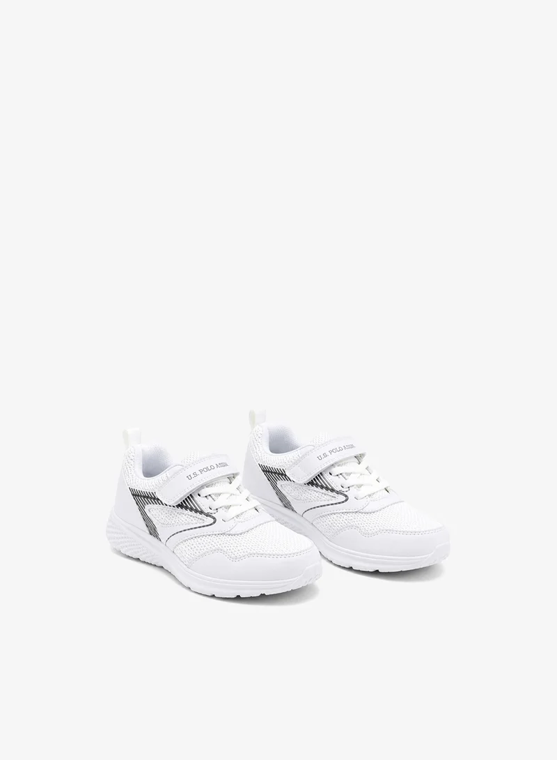 U.S. Polo Assn.  U.S. Polo Assn. Kids Sports Shoes White | Lightweight Breathable Mesh Sneakers with Hook & Loop Strap | Casual Walking Running Shoes for Boys & Girls  | Best Price UAE
