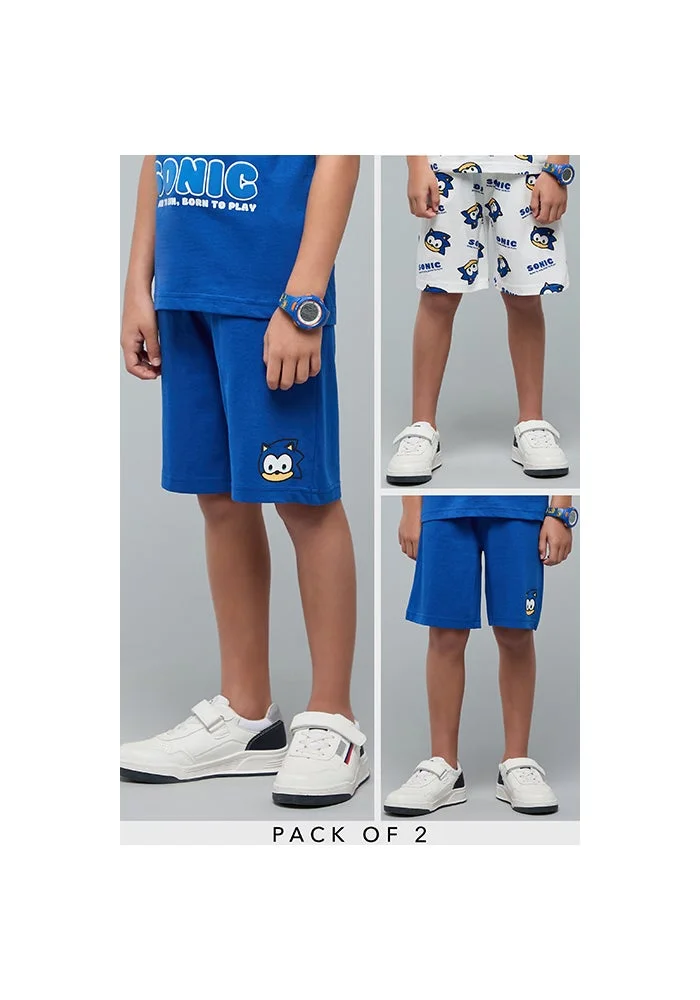 أر أند بي Sonic Print Shorts with Drawstring Waist
