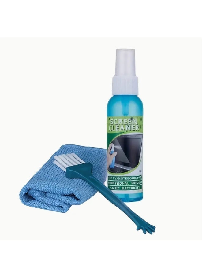 Handboss Universal Screen Cleaner Spray Kit with Brush and Cloth for Display Screen Care - Image 1