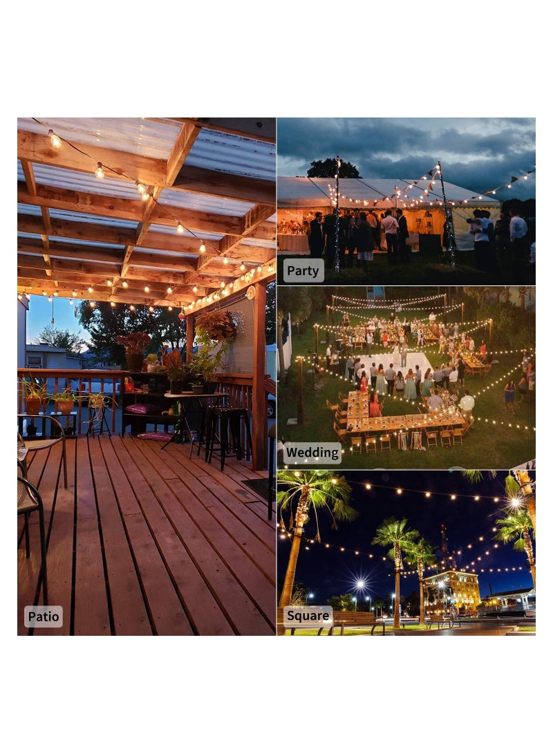 Outdoor String Lights Mains Powered 28 Feet G40 Festoon Lights with 25 Led Shatterproof Bulbs Weatherproof Commercial Garden Hanging Lights for Patio Backyard Party Decor E12 Socket Base Black - Image 5