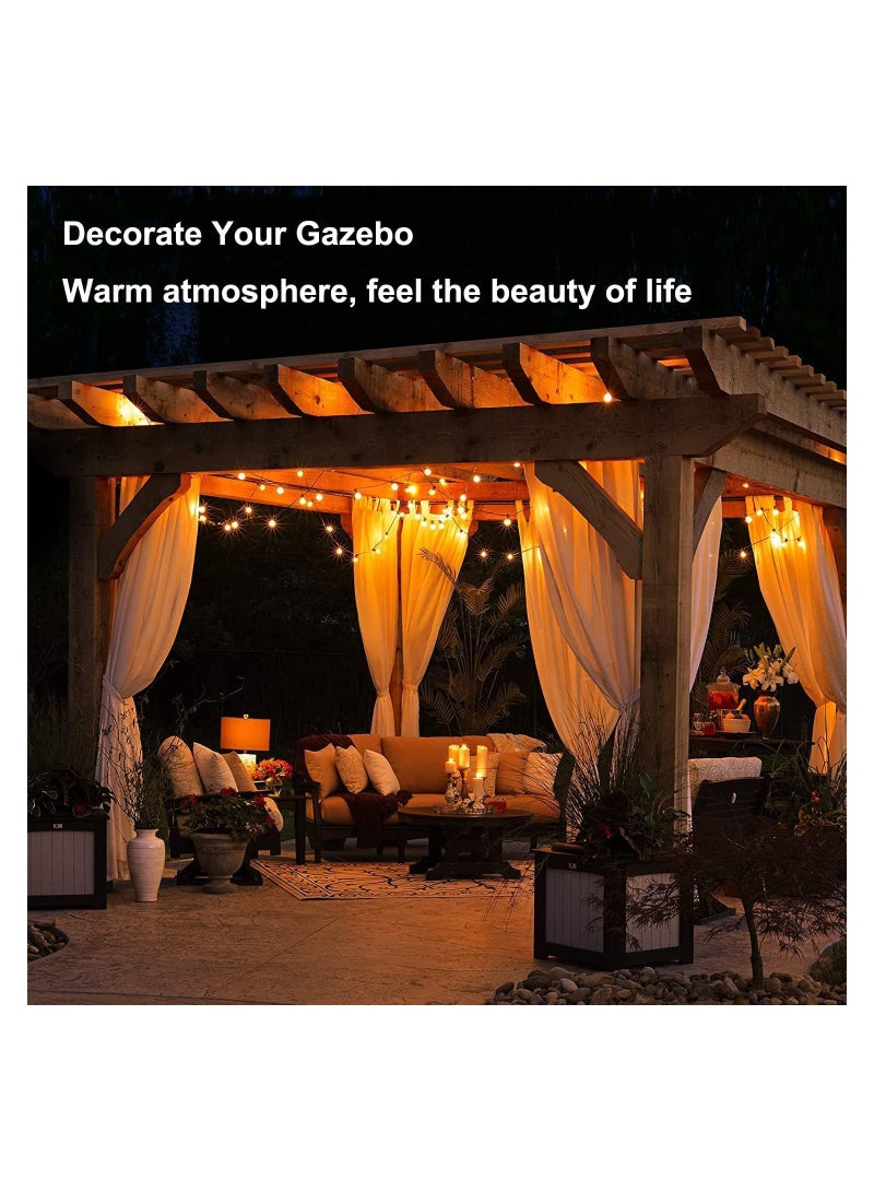 Outdoor String Lights Mains Powered 28 Feet G40 Festoon Lights with 25 Led Shatterproof Bulbs Weatherproof Commercial Garden Hanging Lights for Patio Backyard Party Decor E12 Socket Base Black - Image 2